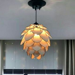 [ Xưởng đèn gỗ] Đèn gỗ trang trí quả thông thả trần giá rẻ