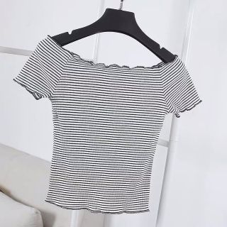 ÁO TRỄ VAI CUỐN BIÊN SỌC