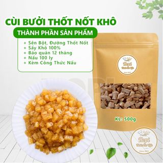 Cùi Bưởi Nấu Chè Đã Tẩm Bột Đường Vị Thốt Nốt Sấy Khô (500g) Về Chỉ Việc Nấu - Cùi Bưởi Thanh Tâm