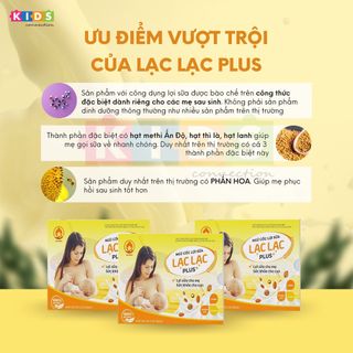 NGŨ CỐC LỢI SỮA LẠC LẠC - 30 GÓI/HỘP - 20G/GÓI - cung cấp dưỡng chất, giúp mẹ cải thiện cân nặng, gọi sữa về nhanh, đậm