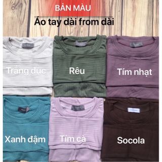 ÁO THUN TAY DÀI SỌC GÂN CAO CẤP BODY (30màu/video kèm ảnh thật)