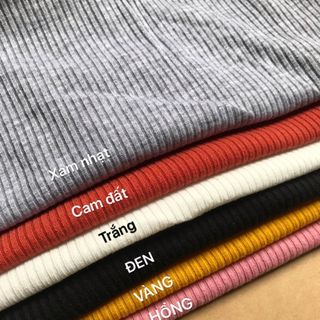 ÁO ỐNG THÊU ( thun gân 6 màu )