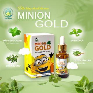 Combo Dầu húng chanh MINION GOLD 30mL chiết lạnh tự nhiên, hỗ trợ phòng ngừa ho khàn, sổ mũi nghẹt mũi ở trẻ