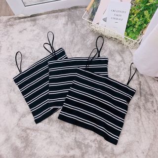Áo ống sọc dây ngang chất thun lụa
