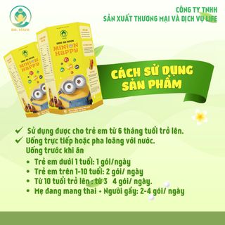 Siro ăn ngon MINION Happy 30 gói - 10ml/gói - T.ố.t nhất cho bé - cung cấp chất dinh dưỡng, giúp bé ăn ngon