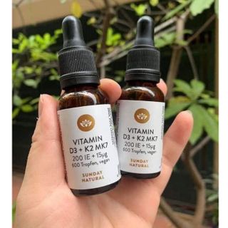 Vitamin D3 K2 Mk7 NATURAL Đức 20ml Cho Bé, Cho Trẻ Sơ Sinh Từ Sơ Sinh Đến 4 Tuổi Dạng Nước Uống 20ml
