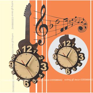 (Mới) Đồng Hồ Treo Tường, Đồng Hồ Treo Tường Trang Trí Nhà Cửa Decor Cây Đàn - Cello Wall Clock Cello Wall Clock giá sỉ