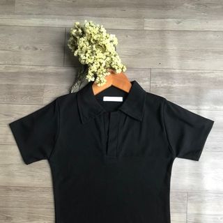 Áo croptop cổ bẻ chất TC