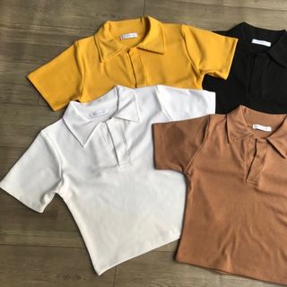 Áo croptop cổ bẻ chất TC