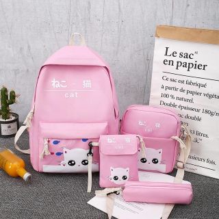 Balo 4 món thời trang đi học - Mèo Cat