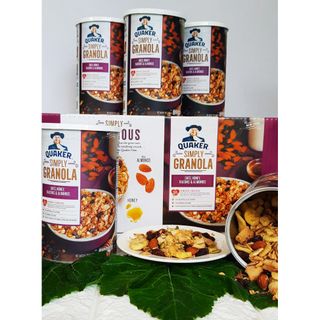 Thùng 12 lon ngũ cốc giảm cân dinh dưỡng trái cây Quaker Simply Granola CHÍNH HÃNG siêu ngon không đường 454g