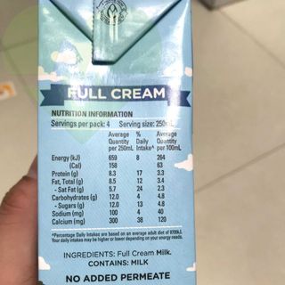 Sữa tươi nguyên kem Australia’s Own full cream 1L
