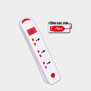 Ổ cắm Điện Quang ĐQ ESK DBW103USB (Kiểu tàu siêu tốc, 3 lỗ 3 chấu, 2 USB, màu trắng)