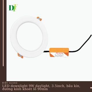 Bộ đèn LED downlight Điện Quang ĐQ LRD07 09865 90 ( 9W daylight, 3.5inch, bầu kín, đường kính khoét lỗ 90mm ) giá sỉ