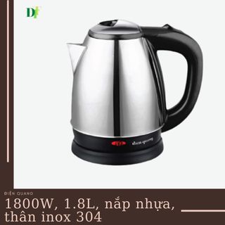 Ấm đun nước siêu tốc Điện Quang EKT02 ( 1800W, 1.8L, nắp nhựa, thân inox 304 ) giá sỉ