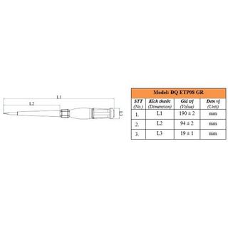 Bút thử điện Điện Quang ETP08 GR ( Đầu vít dẹp, 190 mm, màu xám trong )