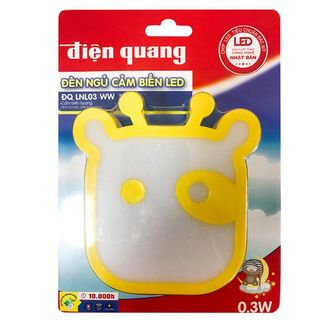 Đèn ngủ cảm biến LED Điện Quang LNL03 ( Cảm biến quang, hình con bò, ánh sáng vàng )