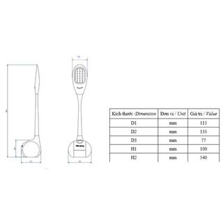 Đèn bàn LED Điện Quang LDL06 5W - công tắc cảm biến - chân đế có đèn ngủ