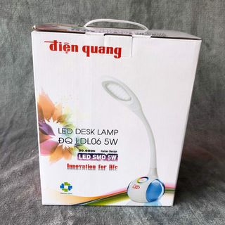 Đèn bàn LED Điện Quang LDL06 5W - công tắc cảm biến - chân đế có đèn ngủ