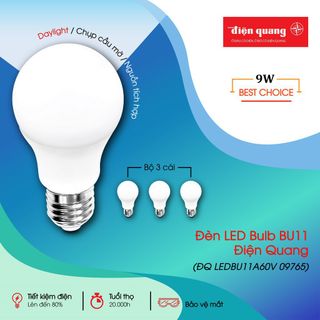 LED bulb BU11 Điện Quang LEDBU11A60 9W, chụp cầu mờ