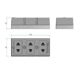 Ổ cắm Điện Quang ĐQ ESK 32 SW ( 3 lỗ 2 chấu, có nắp che an toàn, màu trắng, không dây )