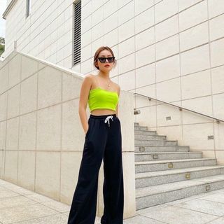 Quần dài ống rộng chất da cá mịn, dày dặn form dưới 70kg