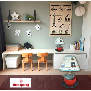 Đèn Gốm Sứ trang trí Điện Quang ĐQ DL16 WW ( Thân hình cá voi xanh, có bóng Led 5W, warmwhite )