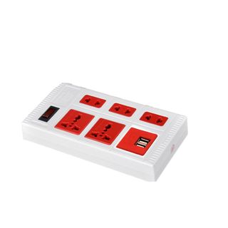 Ổ Cắm Điện Quang ECO ĐQ ESK 5ECO 2A ( 5 lỗ, 2 cổng USB 2.0A, màu trắng đỏ ) giá sỉ