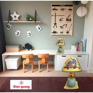 Đèn Gốm Sứ trang trí Điện Quang ĐQ DL18 WW ( Thân hình gấu vàng, bóng Led 5W, warmwhite )
