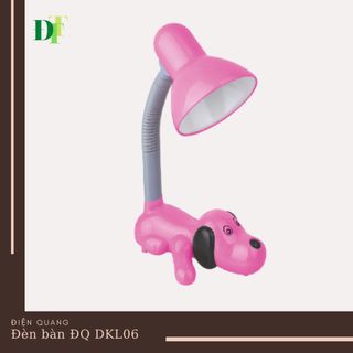 Đèn bàn Điện Quang (ĐQ DKL06 B) kiểu con chó, hồng, có bóng