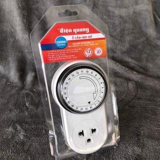 Ổ cắm hẹn giờ Điện Quang ĐQ ESK MT06 WBL 13 ( Điều chỉnh cơ, 1 lỗ - 3 chấu, trắng – đen )