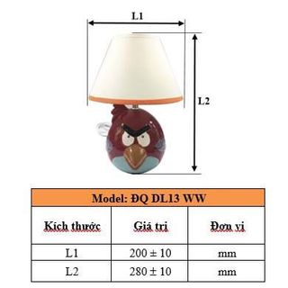 Đèn ngủ để bàn gốm sứ Điện Quang DL13 (Thân hình chim đỏ, bóng Led 5W, warmwhite)