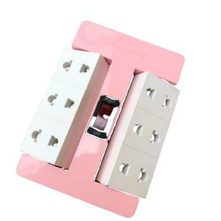 Ổ cắm xoay 90º Điện Quang ĐQ ESK RT 6BW (6 lỗ, màu xanh trắng)