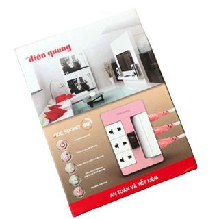 Ổ cắm xoay 90º Điện Quang ĐQ ESK RT 6BW (6 lỗ, màu xanh trắng)