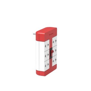 Ổ cắm xoay 90º Điện Quang ĐQ ESK RT 6BW (6 lỗ, màu xanh trắng)