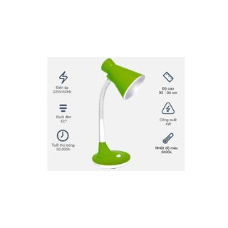 Đèn bàn Điện Quang ĐQ DKL08 BW L (kiểu chóa nhựa, xanh da trời-trắng, bóng led)