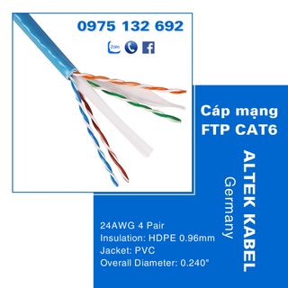 Cáp mạng Cat5e, Cat6 lõi đồng 100% nhập khẩu chính hãng Altek Kabel giá sỉ