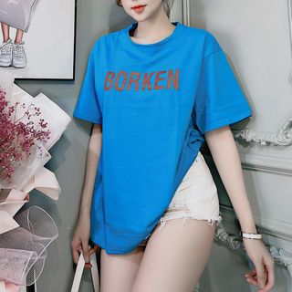Chuyên sỉ Áo phông cotton khô form oversize dưới 75kg borken Xưởng may YoYo chuyên sỉ áo thun thái