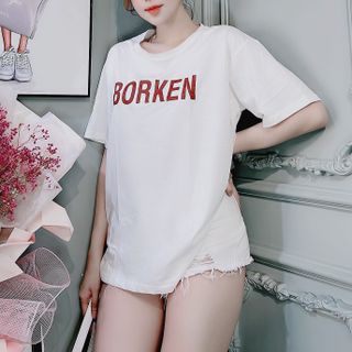 Chuyên sỉ Áo phông cotton khô form oversize dưới 75kg borken Xưởng may YoYo chuyên sỉ áo thun thái