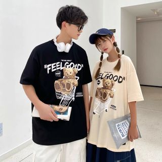 áo thun cổ tròn unisex phom rộng cho nam và nữ