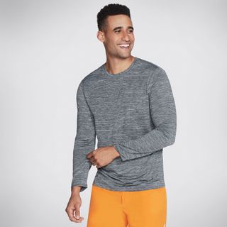 Áo thun nam cổ tròn tay dài Skechers - Vải co dãn thoáng mát - Đầy đủ size từ 50-100kg