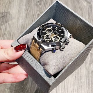ĐỒNG HỒ GUEESS NÂU DA LỘN NAM SIÊU CẤP NEW