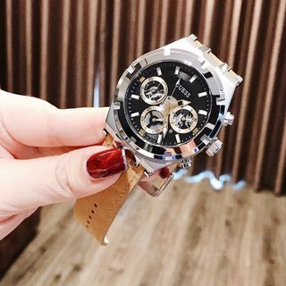 ĐỒNG HỒ GUEESS NÂU DA LỘN NAM SIÊU CẤP NEW