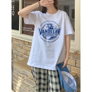 Áo thun áo phông nữ in hình logo cách điệu thun cotton freesize