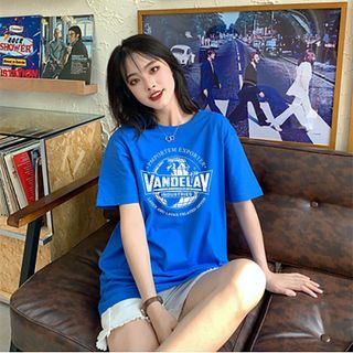 Áo thun áo phông nữ in hình logo cách điệu thun cotton freesize