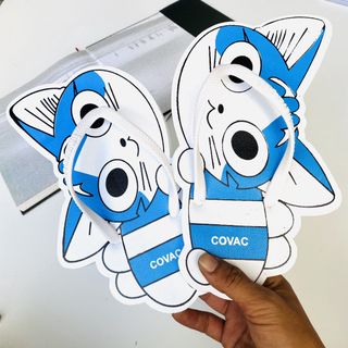 dép nữ con mèo xanh dễ thương,dép kẹp nữ con mèo xinh xắn