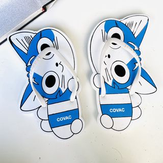 dép nữ con mèo xanh dễ thương,dép kẹp nữ con mèo xinh xắn
