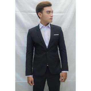 Áo vest nam 1 nút ôm body màu đen giá sỉ