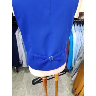 Áo gile nam ôm body màu xanh coban + nơ