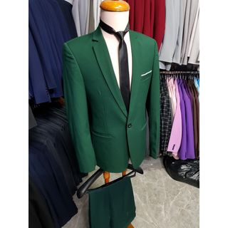 Áo Vest Nam màu Xanh Rêu Form Ôm Hàn Quốc (áo lẻ không quần)